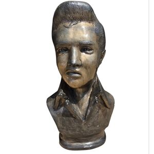 Elvis Presley Bronze Bust Ceramic Head Bust King Of Rock Decor Collectable 50s